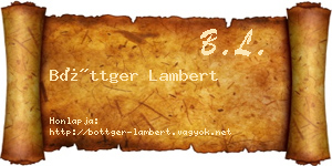 Böttger Lambert névjegykártya